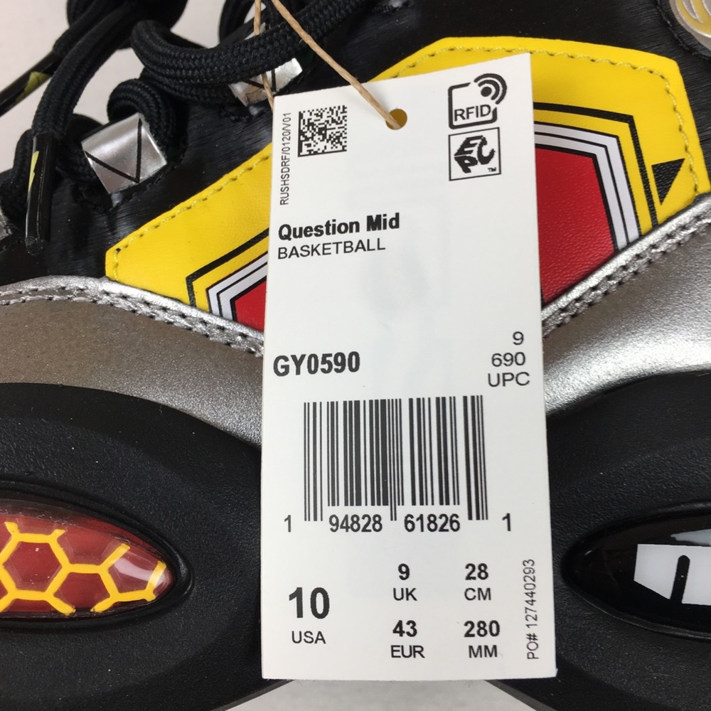 Reebok x Power Rangers Question Mid Megazord Allen Iverson Men 8|9|10|10.5 new - Picture 9 of 11
